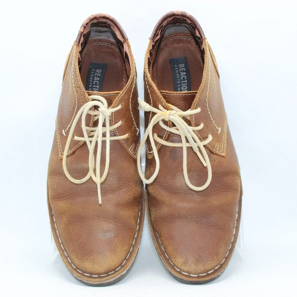 Kenneth Cole Reaction Desert Wind Mens 8.5‎ M Tan Leather Chukka Boots Brown